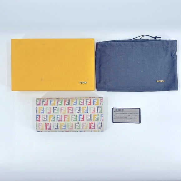 ⚡️SALE⚡️Authentic Fendi Pattina Zucca Long Wallet with box etc. - Picture 12 of 14